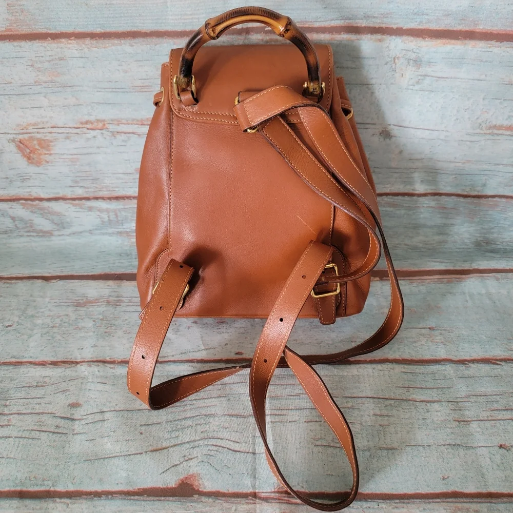 Authentic Gucci Leather Bamboo Backpack - Picture 4 of 16